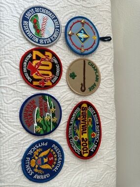 Boy Scouts BSA Patch Lot Camp Survival 2001 Chaplain Aide Scout Badges